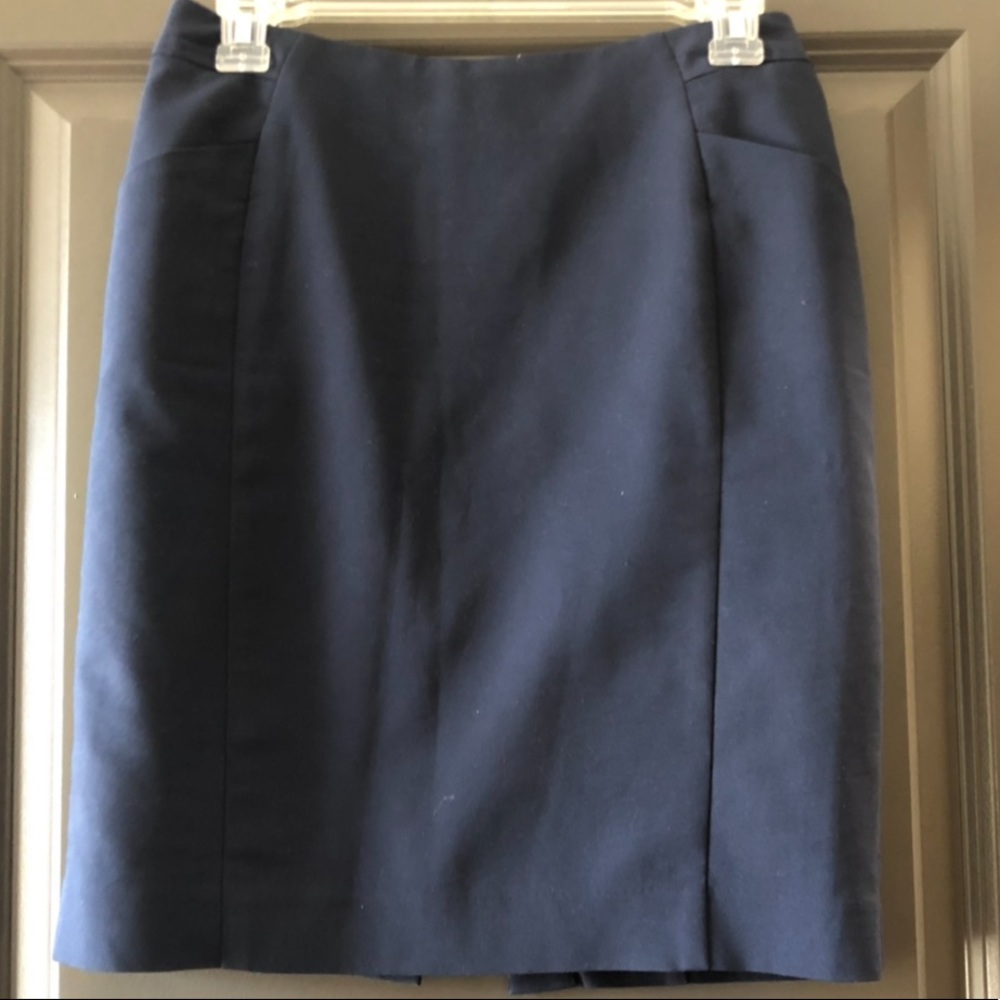 Navy blue pencil skirt